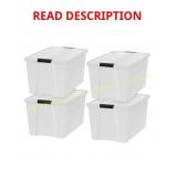 IRIS 4 Pack 72qt Plastic Storage Bin with Lid