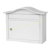 Saratoga White Mailbox, Medium, Steel, Locking