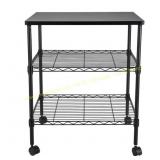Modern Iron 4-Wheeled Storage Cart, Black