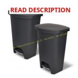 (NO LIDS) Glad 13 Gal Trash Can with Pedal 2-Pack