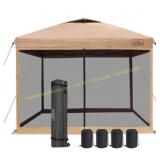 KAMPKEEPER 10x10 Pop Up Canopy Netting Khaki