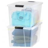 IRIS 72 Qt Plastic Storage Bins with Lids, 1 Only