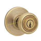 Kwikset Tylo Antique Brass Door Knob 1-3/4'