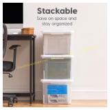 3pk IRIS Plastic File Box Legal/Letter