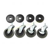 HDX 4-in Casters with Bumper (4-Pack)