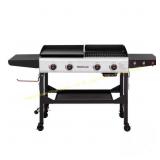 Black 4-Burner Portable Grill & Griddle