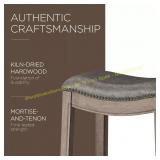 Maven Lane Adrien Saddle Barstool, Oak Finish