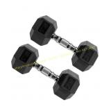 Signature Fitness Hex Dumbbells 25 lb Set