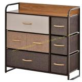 7-Drawer Dresser with Fabric Drawers, Brown