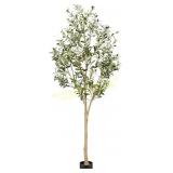 Realead 6ft? Artificial Olive Tree with white Pot