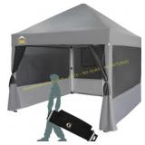 Grey 10 ft Pop Up Canopy with 4 Mosquito Netting