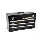 20 in Black Powder-Coated Steel 3-Drawer Box