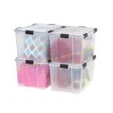 IRIS 74 Qt Plastic Storage Bins w/ Lids 4Pk