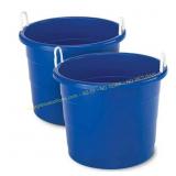 Homz 18 Gal Plastic Open Storage Tub, 2-Pack