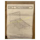 Wooden black upholstered queen bed frame