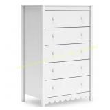 Hallityn White 5-Drawer Chest, 31.61 in.