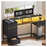 Satifur Gaming Desk, 47" with LED Lights