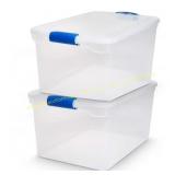 4ct HOMZ 66-Quart Clear Stackable Bin with Lid