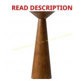Walnut Round Wood Tall Pedestal End Table