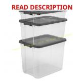3ct Sterilite 108 qt Clear/Gray Storage Box