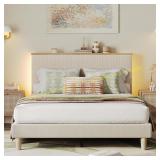 complete? Bestier Queen Corduroy Upholstered Bed F