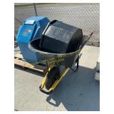Wheel barrow, plastic tote