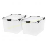 74 Qt Weather-Tight Box, Clear (2-Pack)