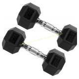 Signature Fitness Rubber Dumbbells, 20 lb Pair