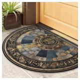 3ct. Semicircular Door Mat, Indoor/Outdoor 24"x36"