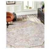 Unique Loom Portland 5ft) Ivory Octagonal Rug
