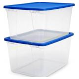 HOMZ 2-Pack Snaplock 64 Qt Bins with Lids