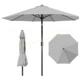 9ft Patio Umbrella with Tilt & Crank, Gray