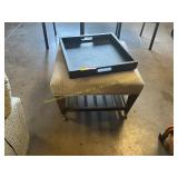 Serving Tray + Ottoman w/ Wheels