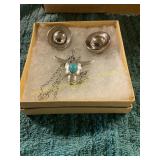 Unverified Turquoise + Silver Native American Set