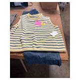 Womens XL Sleeveless Sweater, Sz 14 Denim Pants