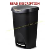MOXIE 13-Gallon Black Step Trash Can