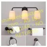 Globe Electric 24-in 3-Light Black Vanity Light
