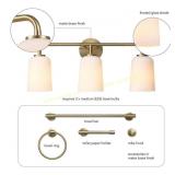 Globe Electric 24-in 3-Light Brass Vanity Light