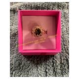 Unverified Size 7 Gold Diamond + Sapphire Ring