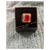 Unverified Mens Size 12 Gold/Ruby Ring