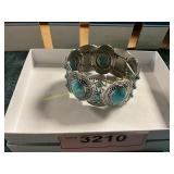 Unverified Vintage Silver + Turquoise Bracelet