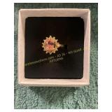 Unverified Size 7 Gold/Diamond/ Pink Sapphire Ring