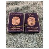 Two Pewter Angel Token