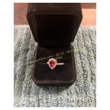 Ladies Ruby Colored Heart Shaped Size 6 Ring