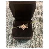 Ladies Size 6 Clear Colored Diamond Ring