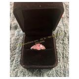 Ladies Size 6 Pink Stone Ring