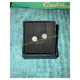Unverified Silver + Diamond Flower Earrings