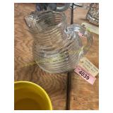Vintage Glass Tilted Ball Pitcher