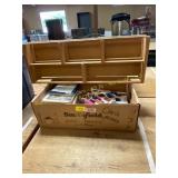Craft books & wooden shelf