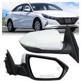 Passenger Side Mirror: 2021-25 Elantra White